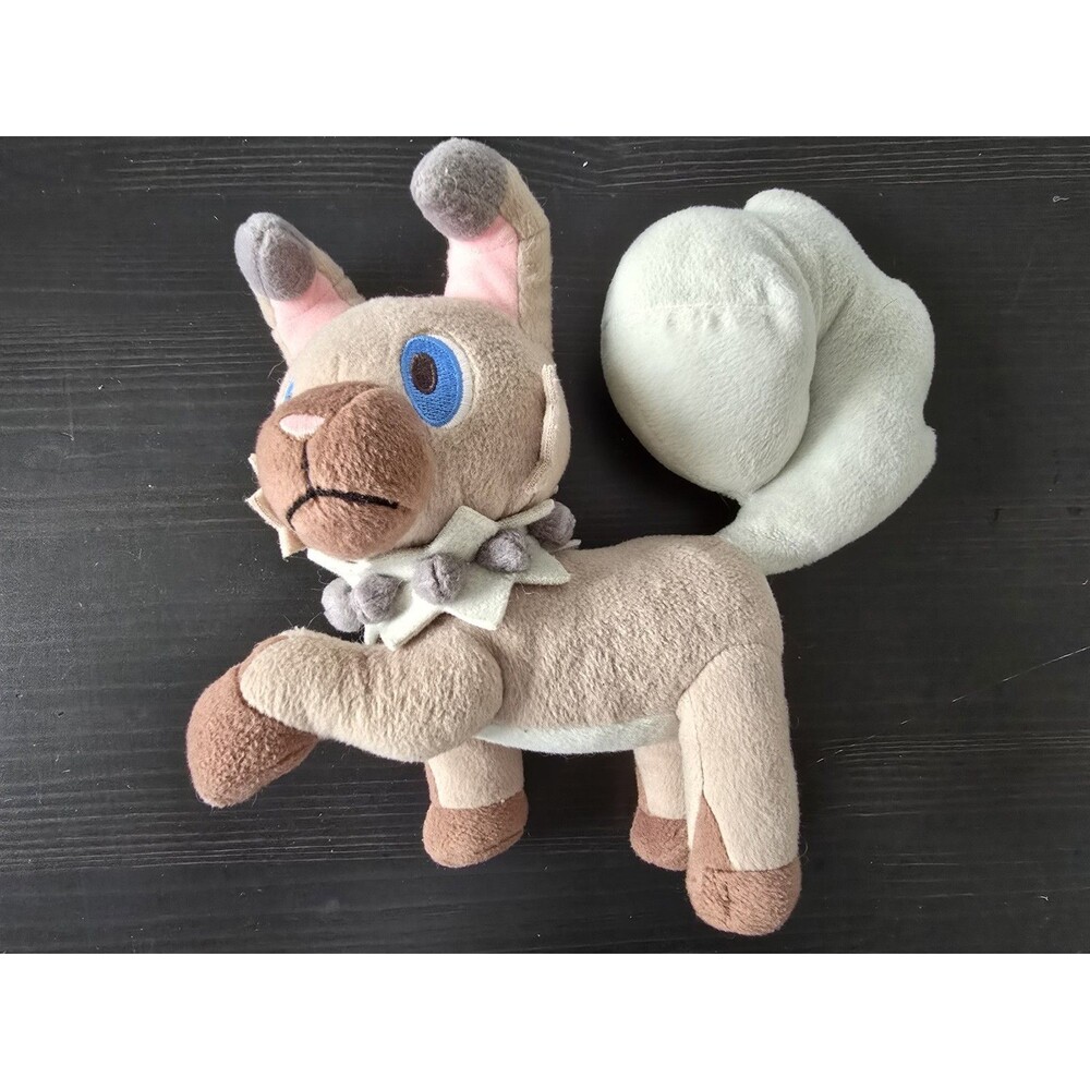 Pokemon Rockruff Plush TOMY 2017 Sun & Moon Dog 9" Nintendo Rare Toy